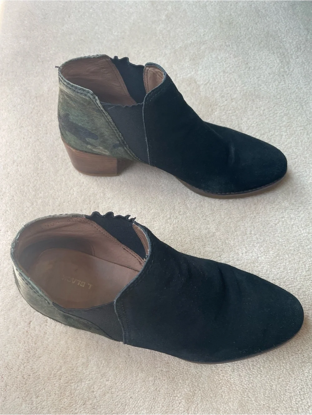 All Black Women's Black Suede Ankle Booties